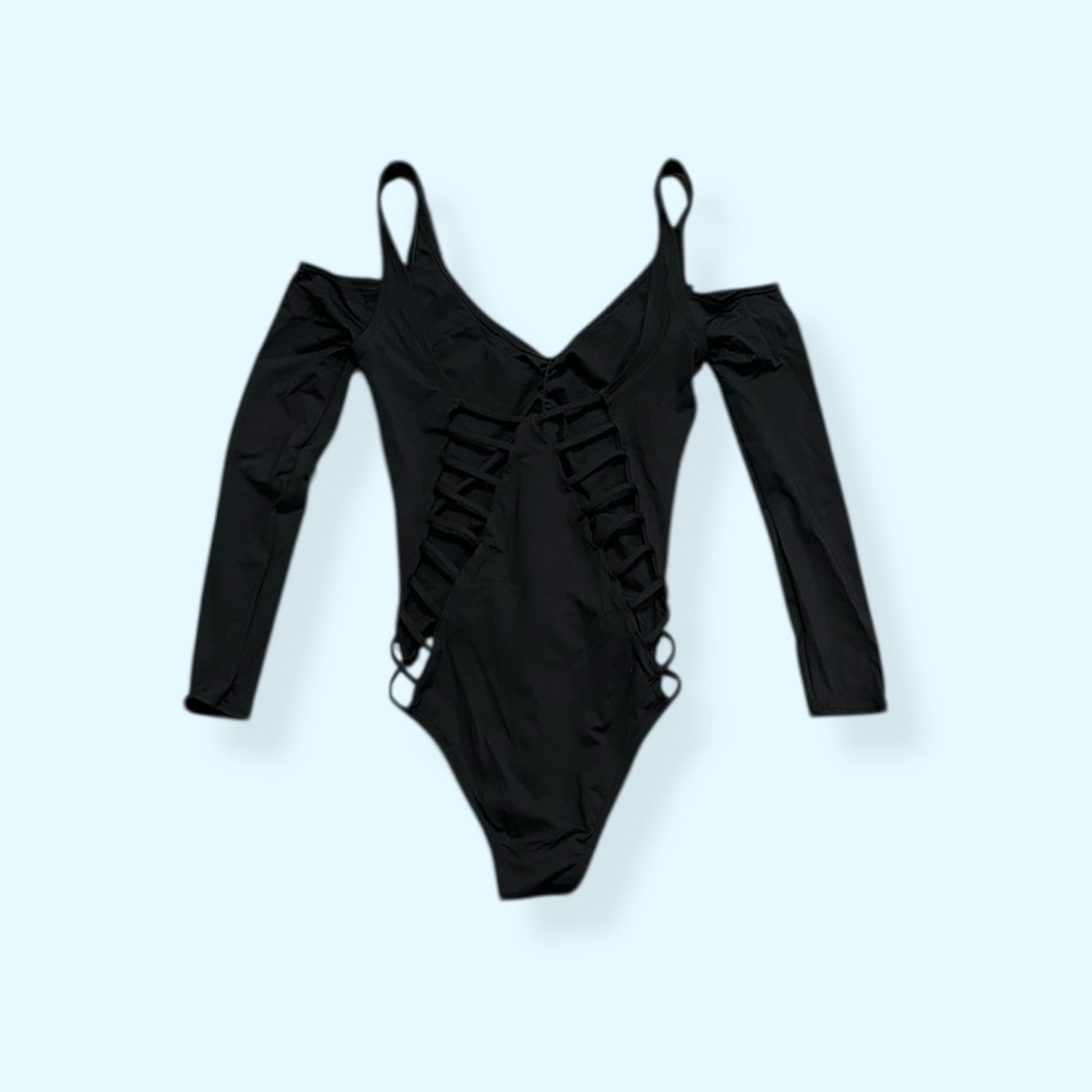 L*Space Vtg caged long sleeve bathing suit